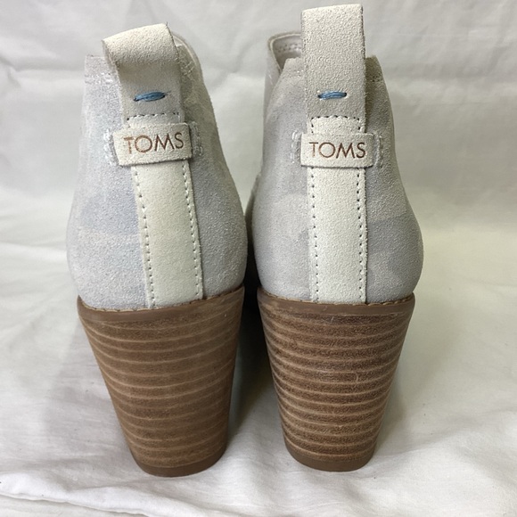 NEW Toms Cream Gray Ankle Booties with Brown Wedge Sole size 7.5 $128 - Picture 5 of 12